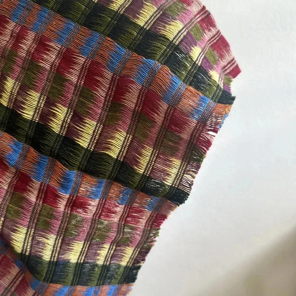 Boho Ethnic Woven Scarf Multicolor Festival Wrap Artisan Style - Picture 7 of 13